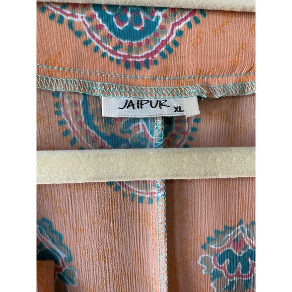 JAIPUR Blouse Womens Size XL Bohemian Festival Pullover Loose Lightweight Shirt - Picture 3 of 9